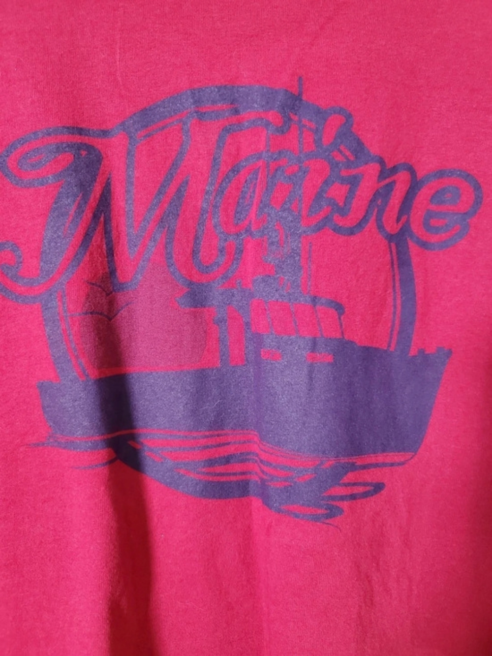 Maine Port & Company Core Cotton Tee Boys 2XL Red & Blue Graphic Tee